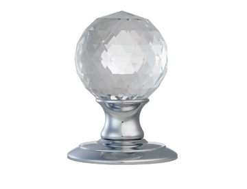 AC020 Ice Facetted Crystal/ Polished Chrome
