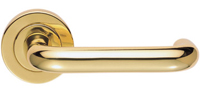 Polished brass door handle