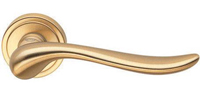 Satin brass door handle